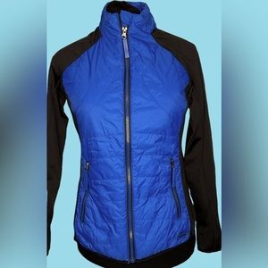 Calvin Klein Performance Workout Puffer Jacket - Size Small - Bold Blue & Black